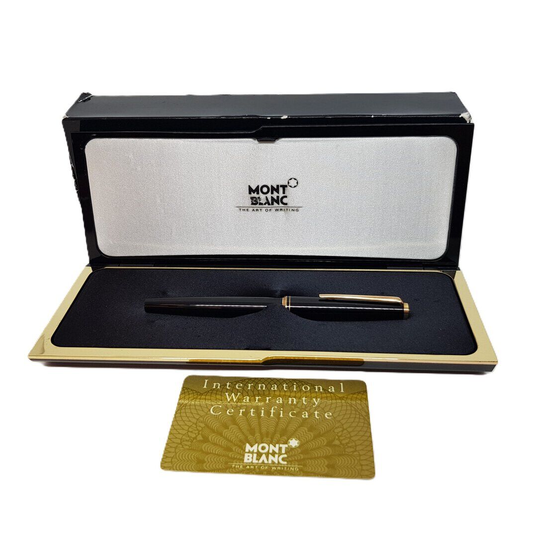 MONTBLANC モンブラン 万年筆 221 F 14K 585 現状品 MONTBLANC (モンブラン) 万年筆 ブラック×ゴールド マイスター