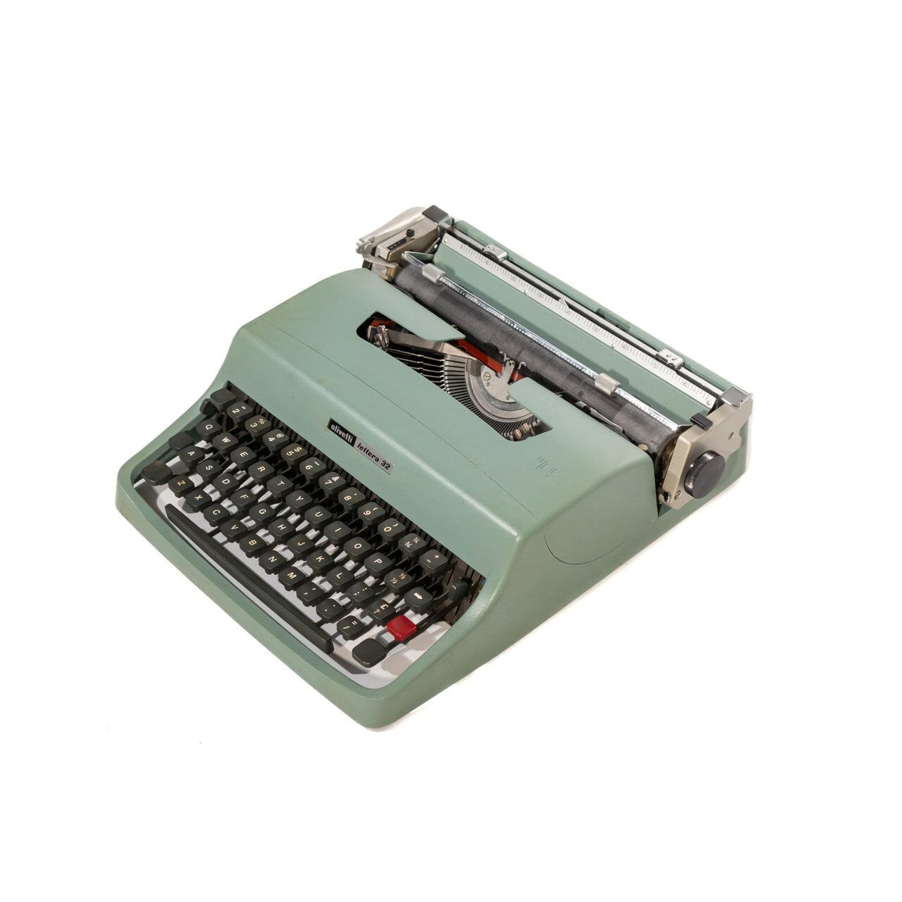 Vintage Olivetti Lettera 32 Typewriter Teal / Green +
