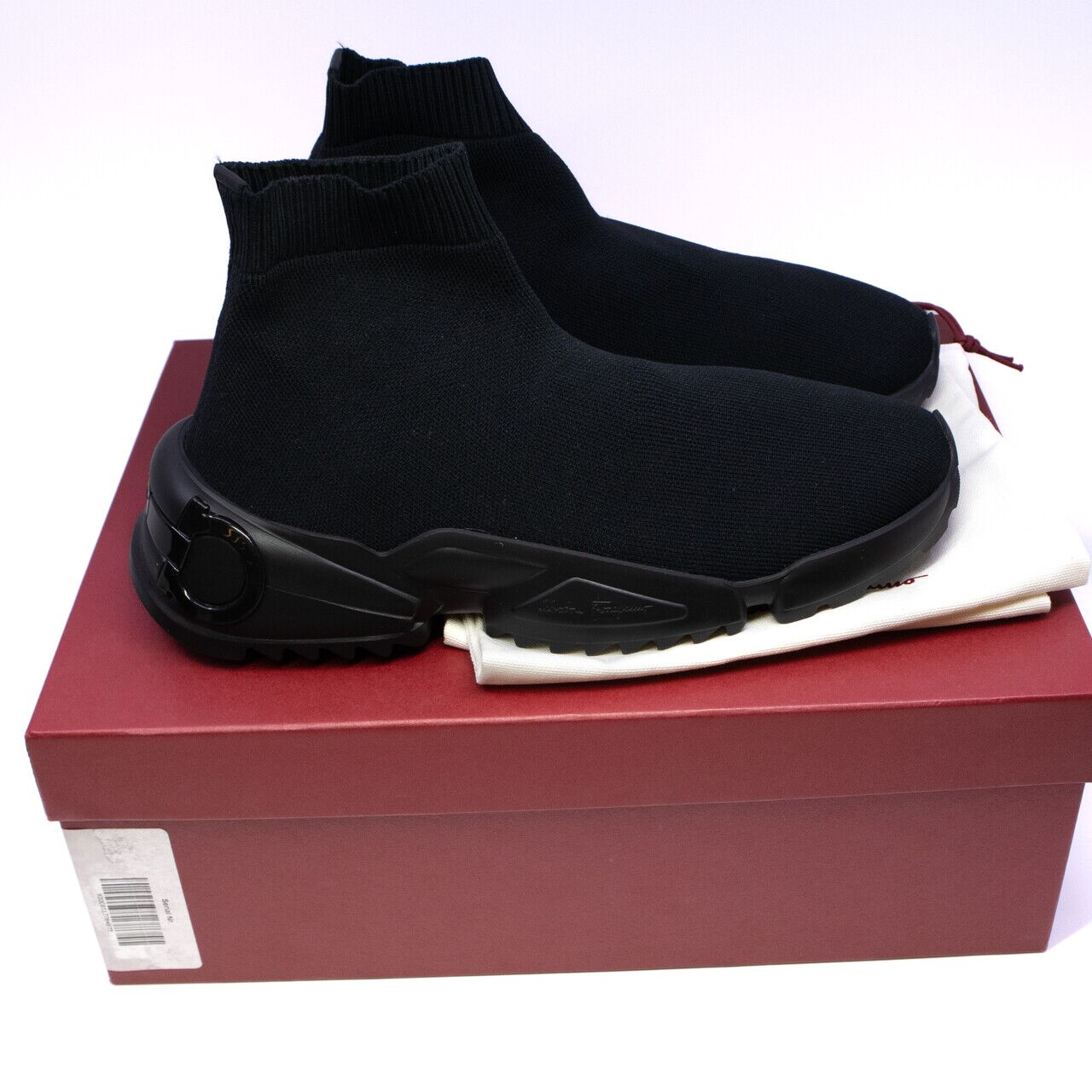 Salvatore Ferragamo Raquel ソックススニーカー Salvatore Ferragamo Men's Raquel Hi Top Knit Sneaker | Oak