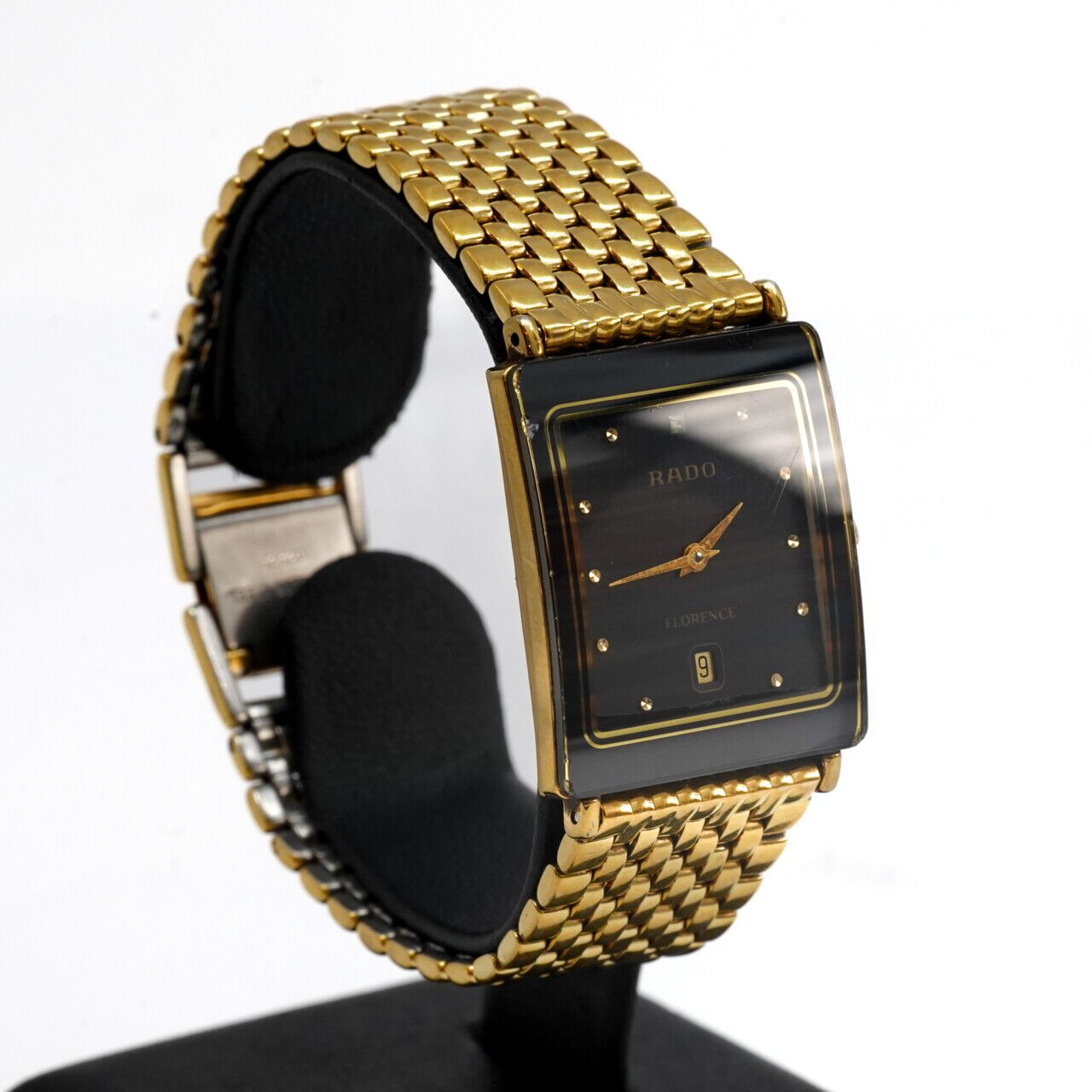 Unisex Rado Florence Black & Gold Quartz Watch 160.3605.2N