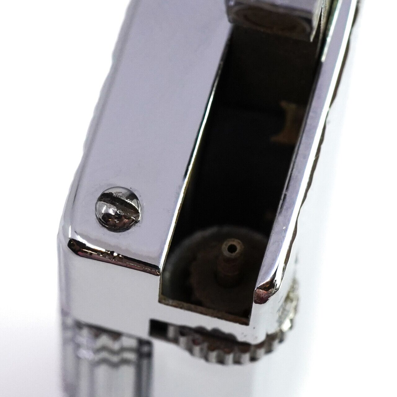 Vintage Sunex Silver-Tone Gas Lighter With Box #64677-3
