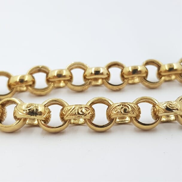 Oxidized Sterling Silver Men's Chain Bracelet in a Cable Motif - Zawadee